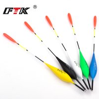 FTK 10Pcs/pack Colourful Fishing Float Size 2g-5g Barguzinsky Fir Floats Vertical Buoy Fishing Float Bobber Fishing Tackle Pesca