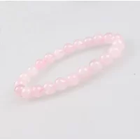 Natural Stone Beads Rose Quartz Pink Crystal Elastic Yoga Bracelets Charm Bracelet Jewelry 6 8 10 12mm Bracelets For Woman Gift