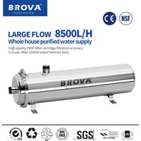 BROVA High Flow Whole House Water UF Purification System 8500L/H Stainless Steel Mineral Filter Reusable PVDF Lasts over 5 Years