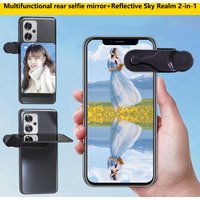 Adjustable Sky Mirror 2-in-1 Phone Rear Selfie Mirror Shooting Clip Outdoor Travel Phone Shooting Reflector Shooting Supplies
