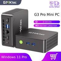 GMKtec G3 Pro Mini PC Intel i3-10110U Windows 11 Pro Mini PC 8GB DDR4 128GB PCIe M.2 SSD WiFi 6 BT5.2 Desktop Computer