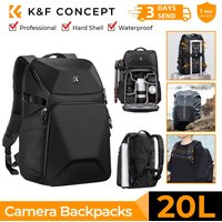 K&F CONCEPT Outdoor Sports Camera Backpack 20L Waterproof Front HardShell Camera Bag For DSLR Camera/15.6" Laptop/Tripod Holder
