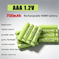 AAA Rechargeable NiMH Battery 1.2V 700mAh for Solar Lamp Microphone Toy Remote Control Car Mouse Electronic Scale Calculators