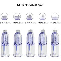 Sterile Nanosoft 34G Nano Needle 3 Pin 0.6mm 0.8mm 1.0mm 1.2mm 1.5mm Skin Rejuvenation Nano Soft Agujas Single Packaged