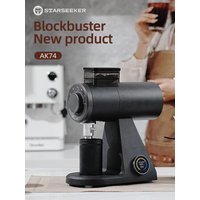 STARSEEKER AK74 Electric Coffee Grinder 74MM Flat Titanium Burr Espresso Brew Coffee Bean Grinder Speed Regulation Black White