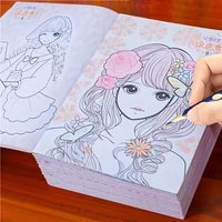 2Pcs Princess Beautiful Girl Coloring Book Cute Anime Manga Characters Drawing Book Premium Thick Paper Sketchbook Style Journal