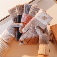 AliExpress WRELS Winter Warm Knitted Gloves Thickened Alpaca Wool Thermal Anti Cold Touchscreen Gloves Windproof Motocycle Driving Mittens