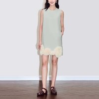 High Quality Irregular Slim Straight Dresses Spring Women Sleeveless O-neck Pullover Dress High Waist Waist A-line Mini Dress