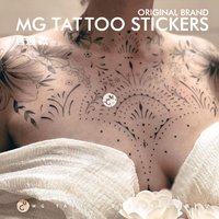 Punk Moon Totem Tattoos for Women Chest Sexy Art Flower Tattoo Sticker Waterproof Fake Tattoo Lasting Shoulder Temporary Tattoo