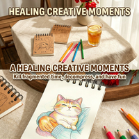 Coloring Book Multiple Themes Line Tracing Sketchbook Drawing Practice Book Pre-Printed Line Art Pocket Spiral Sketchbook