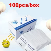 New 100pcs Portable Alcohol Prep Pads Disinfectant Swabs Wipes Cleaner 70% Alcohol Content Suitable For Mobile Phone Cleaning