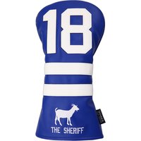Soft PU Leather #18 Blue Orange Goat Golf Club Headcover 460CC Driver Cover
