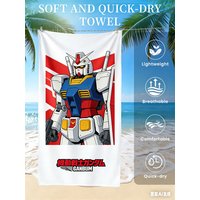 Gundam Beach Towel, Anime Fan Favorite Mecha Print Quick-Dry Towel for Beach, Pool, Vacation and Sci-Fi Enthusiasts