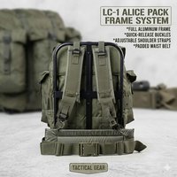 LC-1 ALICE Pack Frame Full Aluminum Carrying System Tactical Military Backpack Support with Padded Waist Belt Suspenders