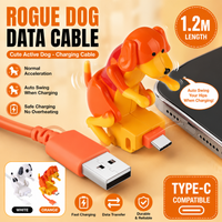 Funny Humping Dog Charger Cable | Creative Rogue Dog Type-C Data Cord | Fast Charging Moving Action Toy Cable Gift 1.2M