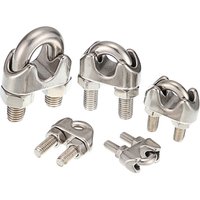 10 PCS Silver A2 Stainless Steel U-Bolt Type Wire Rope Clip M2 M3 M4 M5 M6 M8 M10 M12mm Clamp Bolt Household Hardware Working