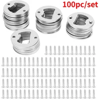 25/100Pc Round Metal Strong Polished Bottle Opener Insert Parts BBeer Opener Bar Drinking Accessories Round DIY Bottle Opener