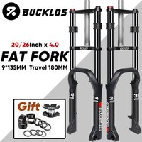 AliExpress BUCKLOS 20x4.0 Fat Bike Suspension Fork 26x4.0 9*135mm E-Bike Oil Spring Fork Travel 180mm Double Crown Snow Bike Coil Fork