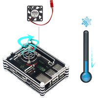 Raspberry Pi 3B Acrylic Case Multi-layer Box Shell with CPU Cooler Fan Clear Cover Metal Screw for Raspberry Pi 3 Model B+ 3B 2B