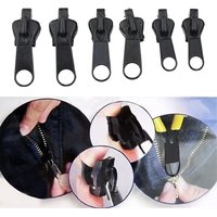 6Pcs Universal Zipper Repair Kit - Instant Zipper Fixed Replacement with Slider, Removable & Reusable Zipper Head, 3 Sizes