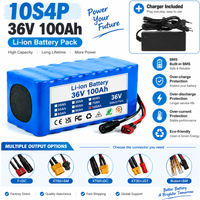 36V 100Ah Li-Ionen-Rollstuhlbatterie 10S4P 3600Wh mit Ladegerät für XT60 XT30 Energiespeicher