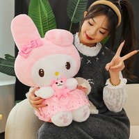 45CM Anime My Melody Kuromi Cartoon Plush Doll Pillow PP Cotton Stuffed Doll Kawaii Sofa Cushion Ornament Decoration Gift