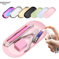 PP/Metal Nail Art Storage Tray Nail Polish Organizer Nail Tools Tweezers Clippers Container Manicure Jewelry Storage Dish