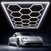 14x Hexagon LED Ceiling Light, 680W Honeycomb LED Lighting Garage Light with or without frame, LED Tubes Workshop Garage LED Light