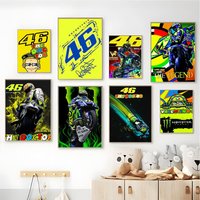 V-Valentino 46 Moto Gp R-Rossi Poster HD art sticky wall waterproof home living room bar aesthetic decoration
