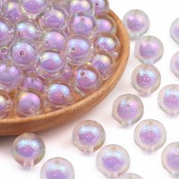Purple Color Transparent Acrylic Beads in Beads Bracelet 16mm 5/10pcs Round Ball Beads for Jewelry Making DIY Crafts Accessory