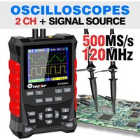 TOOLTOP 2 Channel 120MHz Portable Oscilloscope Signal Source 2 in 1 Electronics Automotive Oscilloscopes Mini USB Oscilloscope