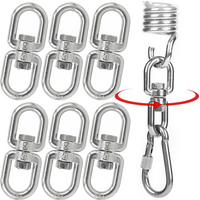 Double Ended Swivel Eye Hook Stainless Steel Eye To Eye Hook Ring Shackle Carabiner Hooks Connector Multi-purpose Swivel Rings