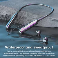 TF Card LED Display Wireless Earphones Bluetooth 5.3 Neckband Headphones Gaming Stereo Sport Headset Waterproof Earbuds With Mic