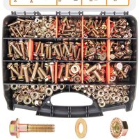 Grade 8 Bolts and Nuts Kit,Heavy Duty Hex Bolts Nuts Washers Assortment Kit (492PCS Flanged M6 M8 M10)