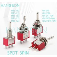 5PCS MTS-102 103 Toggle Switch SPDT 2 3 Position 3 Pin 6MM AC 5A/125V 2A/250V Car Boat Miniature Toggle Switch
