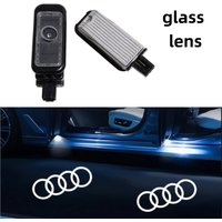 2PCS Glass Lens Car Door logo Welcome Led Light For Audi A4 B5 B6 B7 B8 B9 A1 A3 8V 8P 8L A6 C5 C6 C7 A5 A7 A8 Q3 Q5 Q7 TT S3 S6