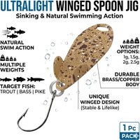 Spoon Lure Ultralight Winged Sinking Brass Copper Jig 1g 1.5g 2g 2.5g Natural Swimming Action For Trout Bass Pike Fishing 1Pc