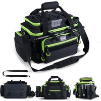 Goture 40*23cm 600D Fishing Tackle Bag Water-Resistant Soft Side Saltwater Gear Storage SBS Zippers Fishing Bag with Rod Straps