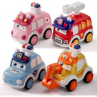 Toddler Press And Go Vehicle Cartoon Baby Mini Ambulance Police Car Fire Truck Excavator Model Gift For Kids Toys