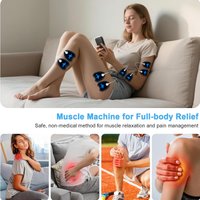 Smart Dual Control EMS Muscle Stimulator TENS Machine - Wireless Dual Channel Device For Body Shaping And Pain Relief
