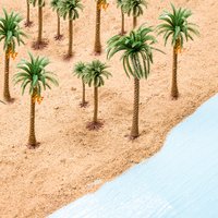 Mini Coconut Palm Trees Plastic Plant Model Seashore Tropical Rainforest Micro Landscape DIY Sand Table Scenery Diorama Toys