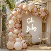 99PCS white, gold, and pink latex balloon garland set, suitable for wedding season, birthdays, pop parties, and bridal showers