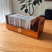 Wooden CD Storage Box Desktop Solid Wood Display Rack for Vinyl Records Album Collection Wall Mount Holder for Home Office Decor