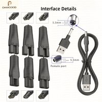 1PCS 5V USB Charger Power Cord 8PCS Replacement Adapter for Electric Hair Clipper Beard Trimmer Shaver Universal Charging Cable