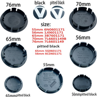 KK 4er-Set 55MM 56MM 65MM 70MM 76MM Auto-Styling Radnabenkappen Emblem Zubehör für VW Golf Passat 3B7601171 1J0601171