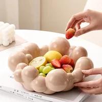 Light Luxury Ceramic Fruit Plate Wedding Party Nut Snacks Fruit Plate Living Room Storage Decoration Home Tableware Decoration