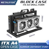 METALFISH ITX A4 Aluminiowa obudowa z otwartą ramą, pionowy procesor graficzny, chłodnica 240 mm, kompatybilność z Mini-ITX, komputer do gier DIY