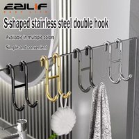 Stainless Steel Over Glass Door Shower Door Back Shower Towel Rack S-Shape Bathroom Bathrobe Hanger Holder Hooks