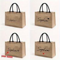 Custom Name Pattern Shopping Personalized Beach Bag Monogrammed Gift Tote Bag for Women Bag for Women's Travel Toiletry Storage