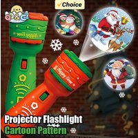 Children's Christmas Projector Flashlight Cognitive Lighting Cartoon Pattern Fun Picture Projector Early Education Toys for Kids
